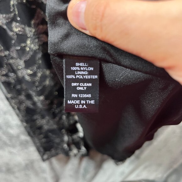 IGIGI Lace Dress Size 14/16 Maxi Black Floral Lined Made in USA - Picture 5 of 10